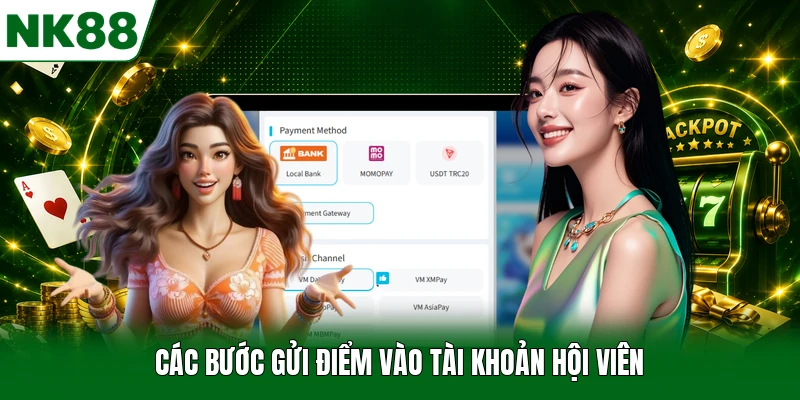 Các bước gửi điểm vào tài khoản hội viên